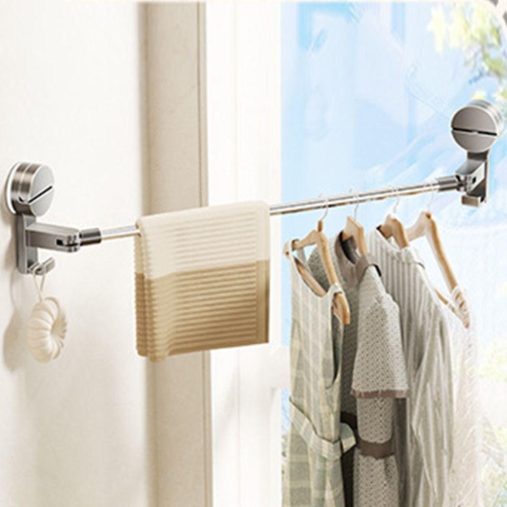 Punching-Free Suction Cup Towel Bar Retractable Paper Towel Holder  Storage Supplies