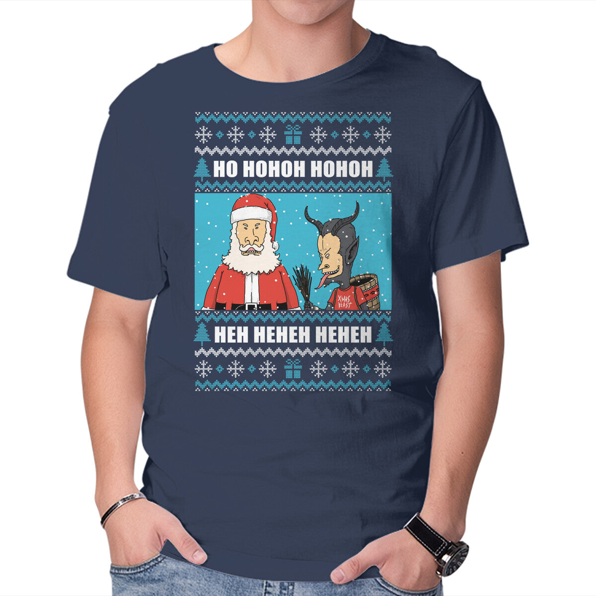Unisex Crew Neck T-Shirt Christmas Sucks Graphic Short Sleeve Casual Tee M