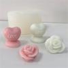 Heart Shaped Candle Silicone Mold for Making Candle Soap Plaster Ornemant Resin Craft, Rose Candle Silicone Molds