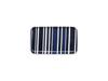 TATSU-CRAFT NR Caster Tray, SS, Scandinavian-inspired, Modern, Torino Stripe, Deep Blue, with Non-slip Surface, Microwave-safe, Stylish Plastic Tray,