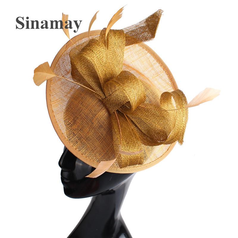 

Popular Champagne Hemp Hat Bridal Photo Wedding Photography Headgear золотой
