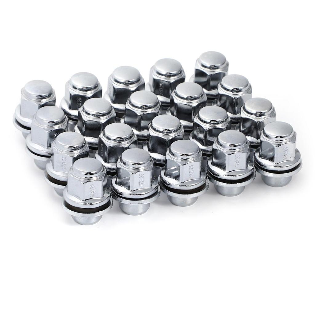 Partools Genuine Wheel Short M12 Set of 20 for Nissan of Nuts, Type, P1.25, (Set 20)