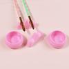 3 Piece Acrylic Manicure Brush Holder Set with Nail Polish Cleaning Cup and Gel Blending Palette, Cute Pink and Blue Gel Blending Palette