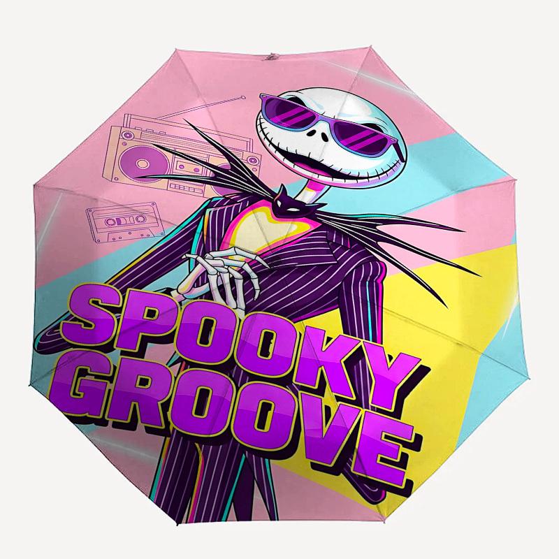 Nightmare Before Christmas Themed Automatic Opening and Closing Umbrella, Brightly Colored 8-rib Portable Umbrella, Suitable for Men and Women, A Perf