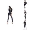 Game Theme Leather Cat Girl Costume For Unisex Halloween Party Cosplay