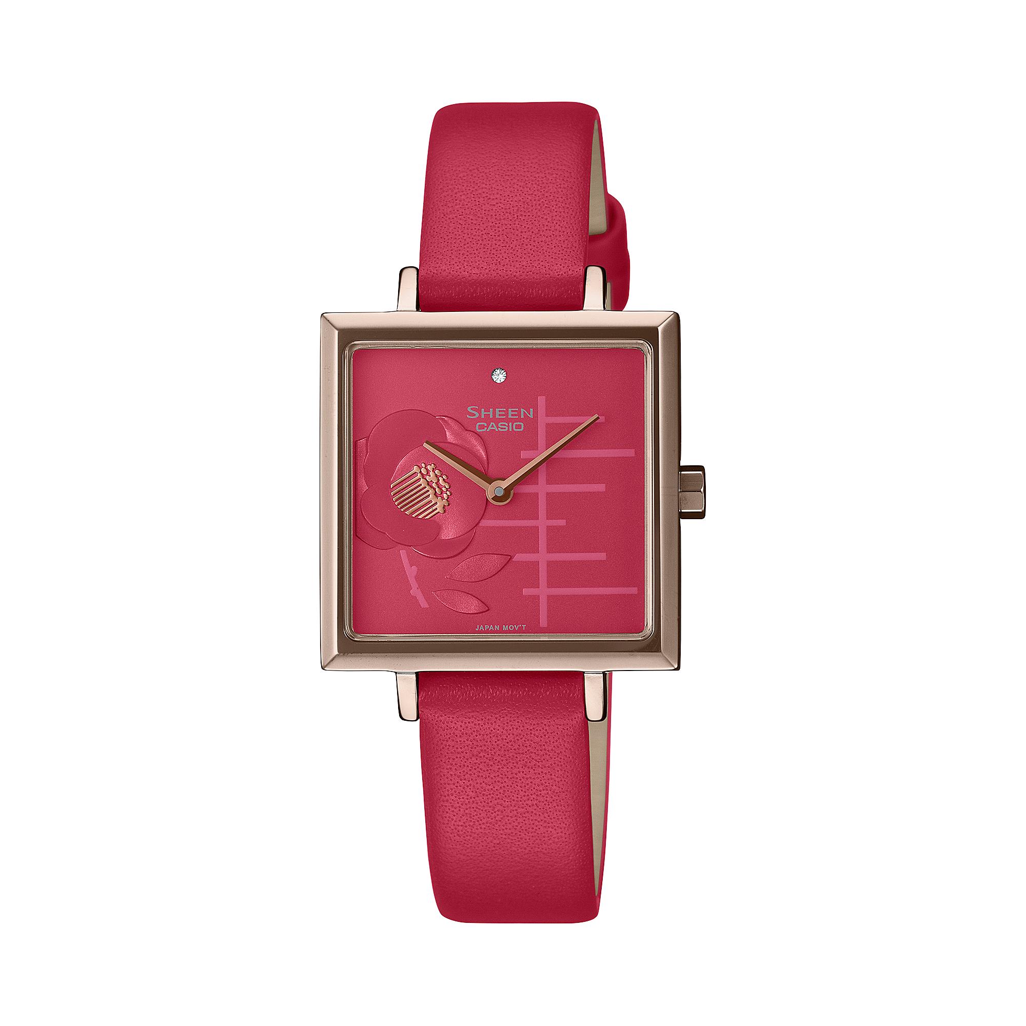 

Casio Men s Analog Quartz Watch SHE-C141CGL-4A красный