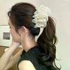 Elegant Flower Hair Clip – Resin Bow Mesh Ponytail Holder Korean Style Solid Color Gift