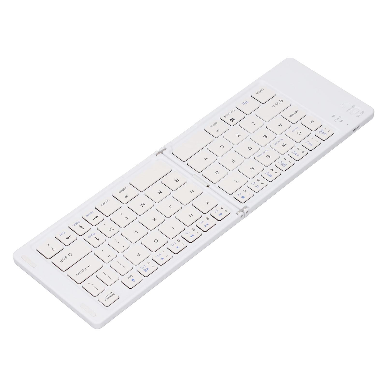 Складная Bluetooth-клавиатура Bluetooth 5.0 Перезаряжаемая Магнитная Ультратонкая Портативная Беспроводная белый