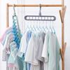 Space Saving Plastic 9 Hole Folding Hanger Organizer for Shirts Bags Storage Multifunctional Home Hotel Wardrobe Storage Tool