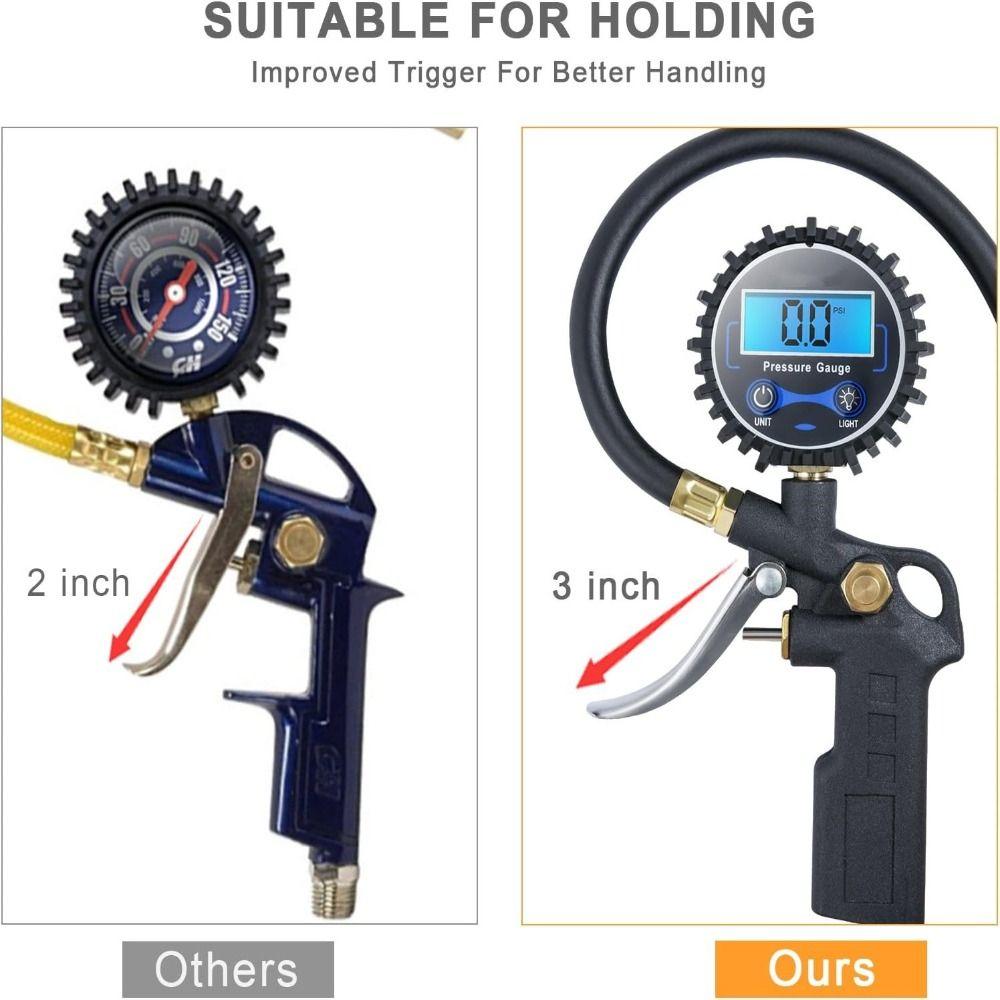 Compressor Accessories Auto Tire Inflator 0.1 Display Resolution Digital Tire Tester  Truck