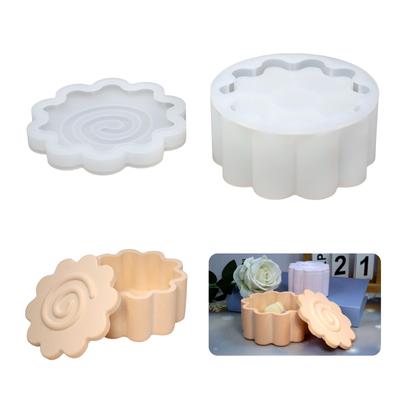 Petal Storage Box Silicone Mold  Jewelry Box Molds Epoxy Resin Concrete Cement Gypsum Candle Jar Mould Home Decors