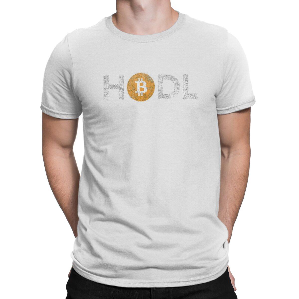 

Bitcoin Cryptocurrency Meme Vintage HODL T Shirt Vintage Fashion Mens Tshirt Polyester Short Sleeve S