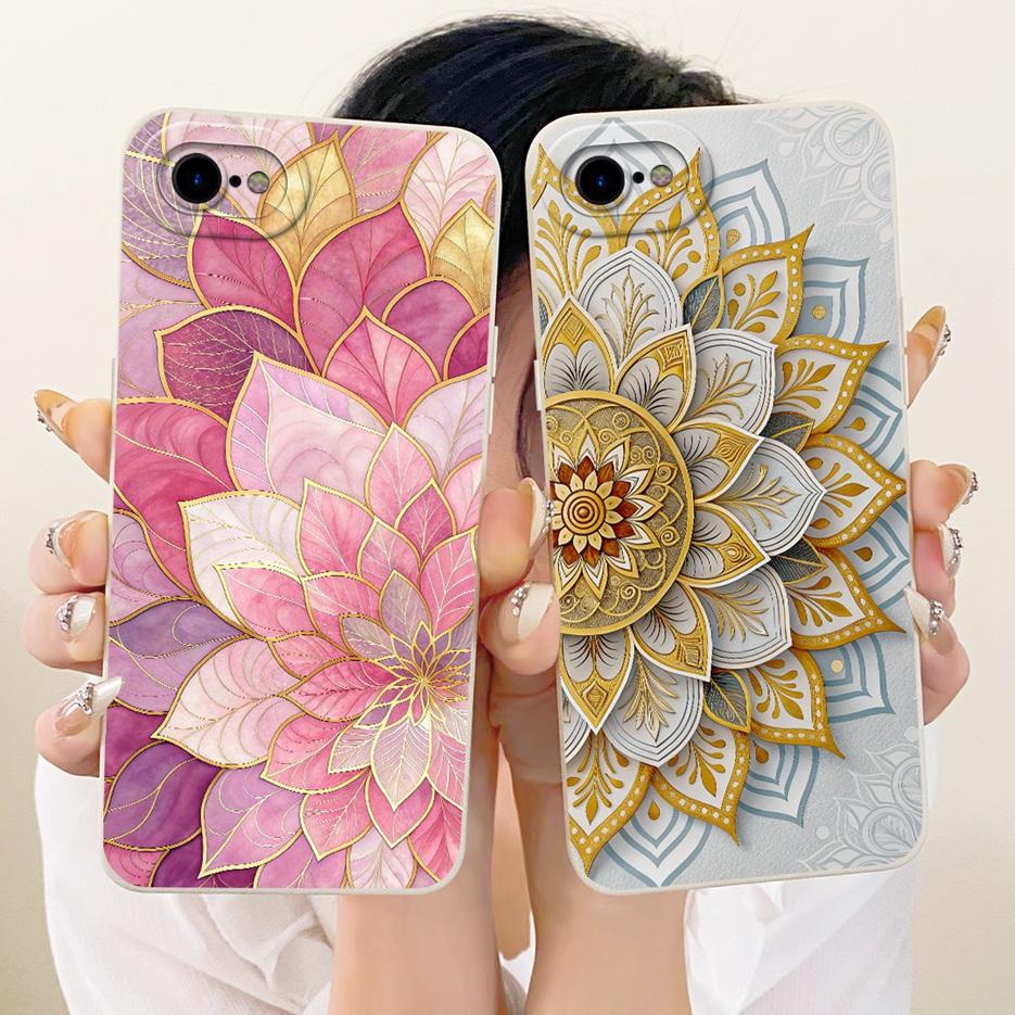 For Apple iPhone SE 2020 Case iPhoneSE 2022 Luxury Flowers Cartoon Painted Cover Soft Silicone Case For iPhone SE 2022 2020 Bags