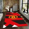 "Dywan z logo Manchester United, Czerwono-czarny dywan do wystroju domu" Nadaje się do użytku jako antypoślizgowy do salonu, sypialni, sof