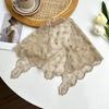 Versatile Elegant Silk Scarf Retro Solid Color Triangular Scarf Flower Pattern Breathable Binder Scarf for Women