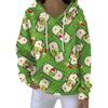 Ladies' Loose And Comfortable Drawstring V-neck Long Sleeved Christmas Printed Sweatshirt