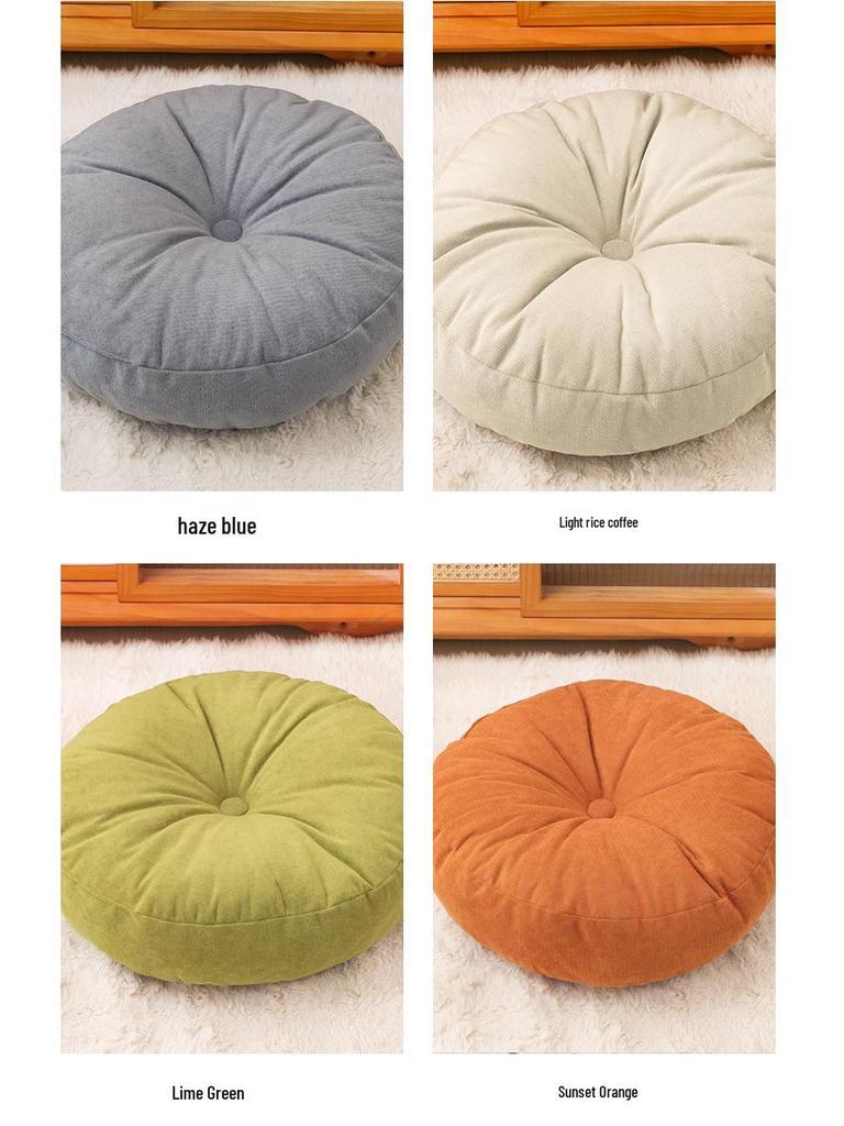 Thickened Chenille Round Tatami Seat Cushion for Living Room & Balcony