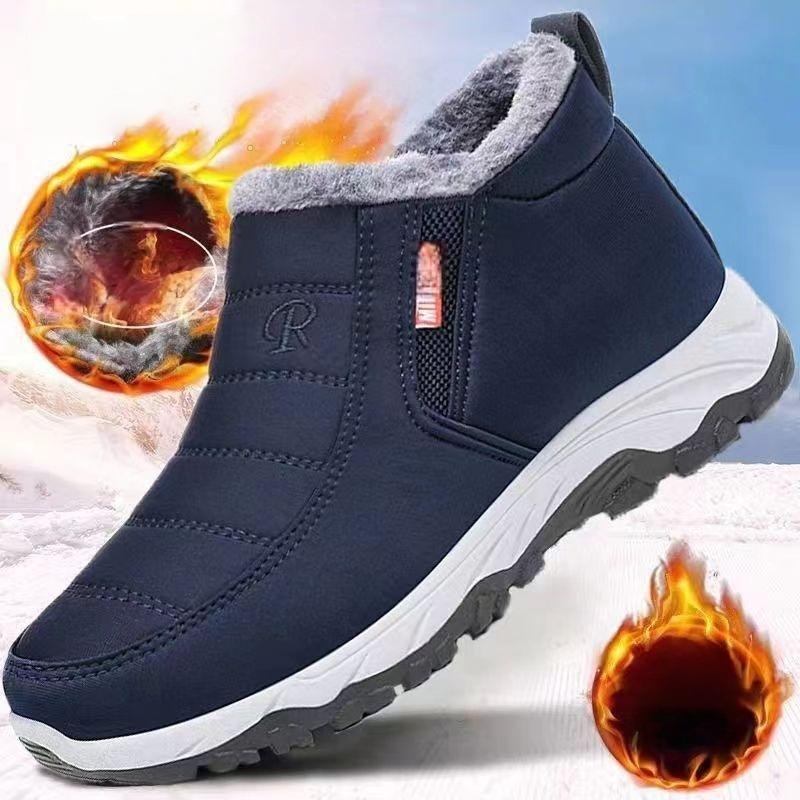 Unisex Winter Boots Fleece Lined Warm Snow Boots, Soft Sole Comfortable Casual Shoes for Seniors