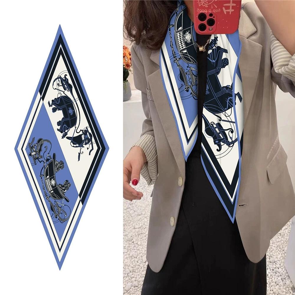 Brand Design Diamond Scarf Animal Printing Silk Scarf Woman Luxury Bandana Headband Hijab Foulard Neckerchief Shawl