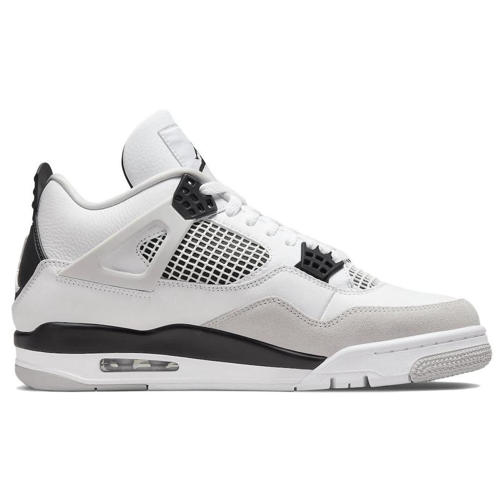Air Jordan 4 Retro Military Black Unisex Sneakers White Neutral-Grey DH6927-111