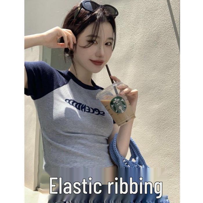 Retro American Slim Fit Summer Short Sleeve T-Shirt for Women