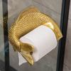 Golden Carp Toilet Paper Roll Holder Wall-Mounted Vintage Toilet Paper Rack Waterproof Plastic Punch-Free Tissue Paper Shelf