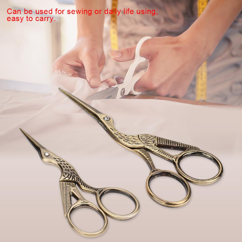 Stainless Steel Cutting Crane Sewing Scissors, Retro Bronze, with Two Sizes, and Practical
