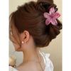 5pcs Women's Ombre Flower Hair Clips 8cm Plastic Hairpins, Elegant Bun Ponytail Accessories for Daily Party Vacation, Cute Hair Clamps
