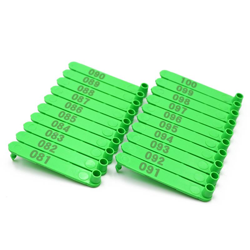 No.001-100 Sheep Ear Tag Signs Ear Laser Typing Copper Head Earrings with Words for Farm Animals Idetification Card 100Pcs