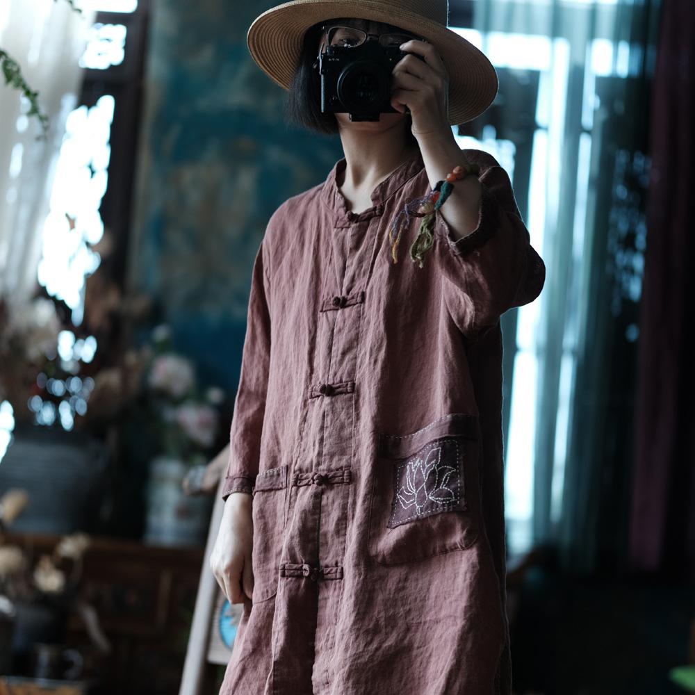 Johnature Женские винтажные рубашки-стойки Топы Вышитые цветочные блузки Весенние женские — фото 6