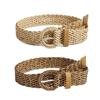 Vintage Stil Geflochtener Taillengürtel Runde Ringschnalle Damen Taillengürtel Rockzubehör