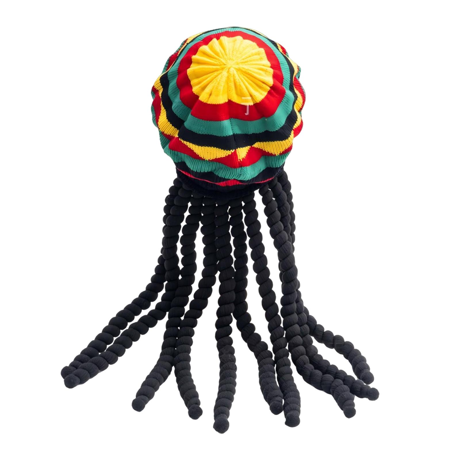 Унисекс Шапочка для Дредов, Регги Ямайская, Вязаная Крючком Шапка One Size