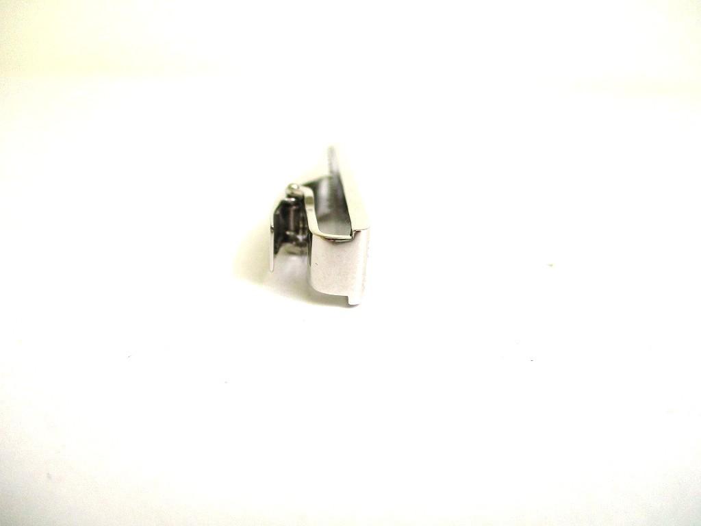 Authentic LOUIS VUITTON Silver Steel Champs Elysees Tie Clips #b173 Certified - Refurbished