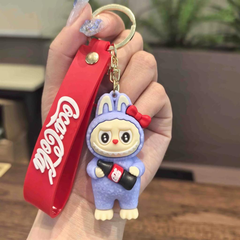 Cartoon Cute Coke Sheep Keychain Car Bag Rabub Doll Small Gift