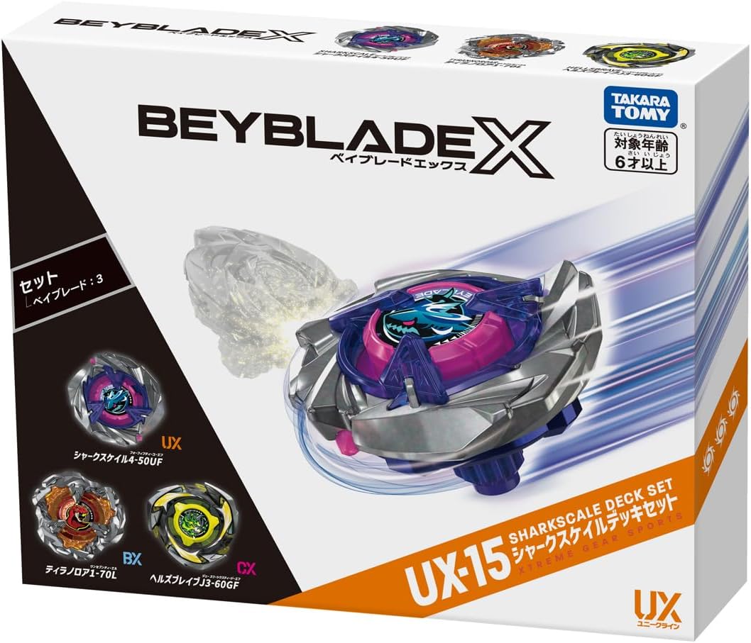 Takara Tomy Beyblade X UX-15 Набор с колодой Shark Scale