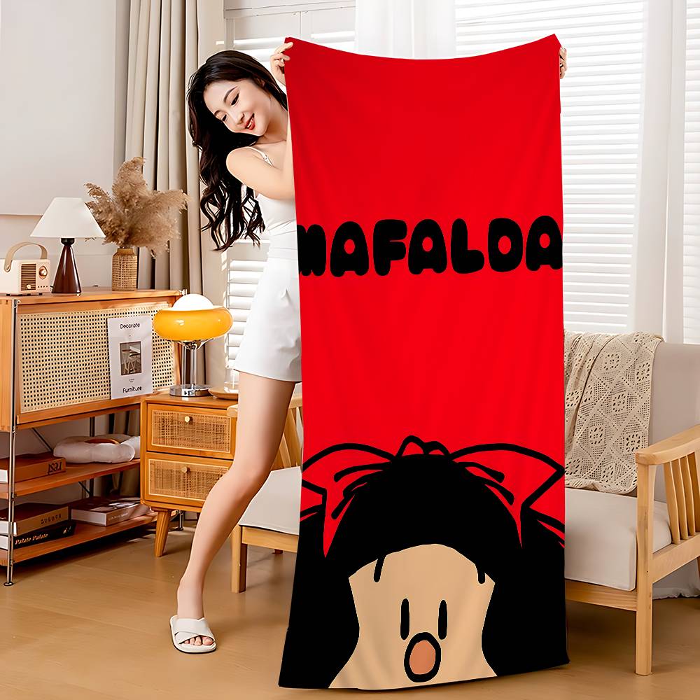 Cute Cartoon M-Mafalda Bath Towel Microfiber Soft Water Absorbing Breathable For Girl Kids Decorative Cartoon Beach Towel