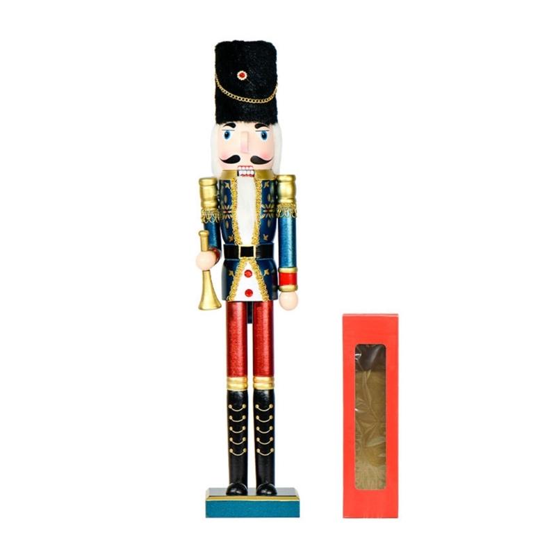 

Carved Wood Nutcrackers Statue 55CM Shimmering Fronts Seasonal Tabletop Decoration Centerpieces