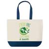 Shopping Bag - PLANETEE - I Can't Save Animals - Blue Background - Cotton 40x45 Cm - Large Size