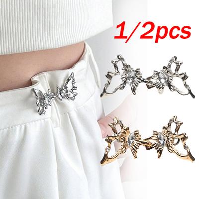 1/2pcs New Butterfly Waist Buckle Fashionable and Simple Waist Accessory Detachable Non Stitching Button