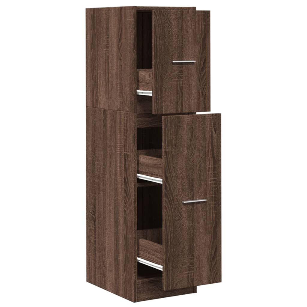 Apothecary Cabinet Brown Oak Effect 30x41x118 cm Engineered Wood
