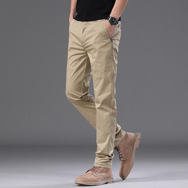 

2024 Летние мужские повседневные брюки высокого качества Удобные, легкие, мягкие, облегающие, микроэластичные деловые повседневные брюки 28 чёрный