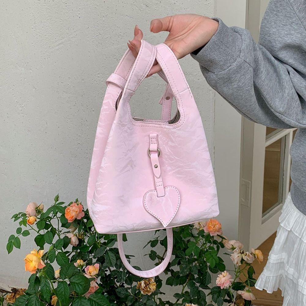

Korean Style Love Handbag Elegant Shoulder Bag Sweet Women Bucket Bag Outdoor чорний
