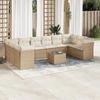 VidaXL Garden Lounge Set 11 Pcs with Beige Cushions Braided Resin 3218208
