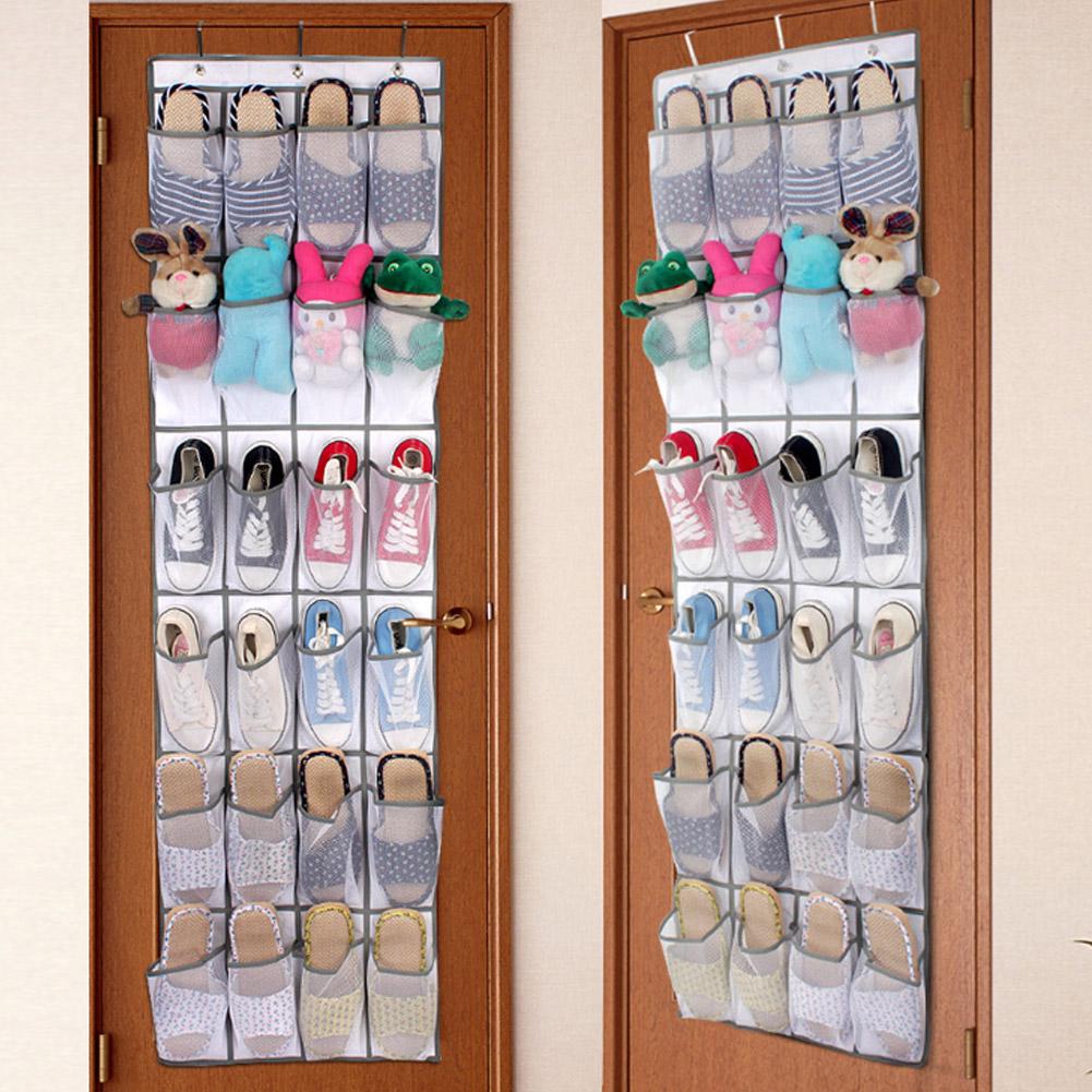 24 Pockets Non Woven Fabric Folding Hanging Door Closet Storage Bag Shoes Organizer