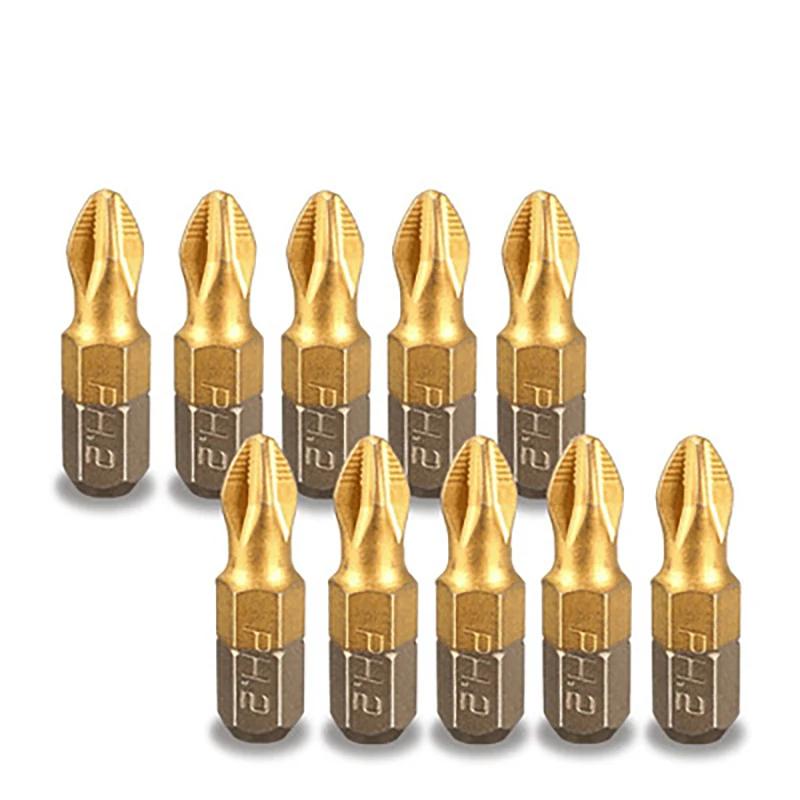 

5/10pcs Anti Slip PH2 Screwdriver Titanium Coated Cross Head Philips Electric Screw Driver Bits Set Power Tool Hand Tools