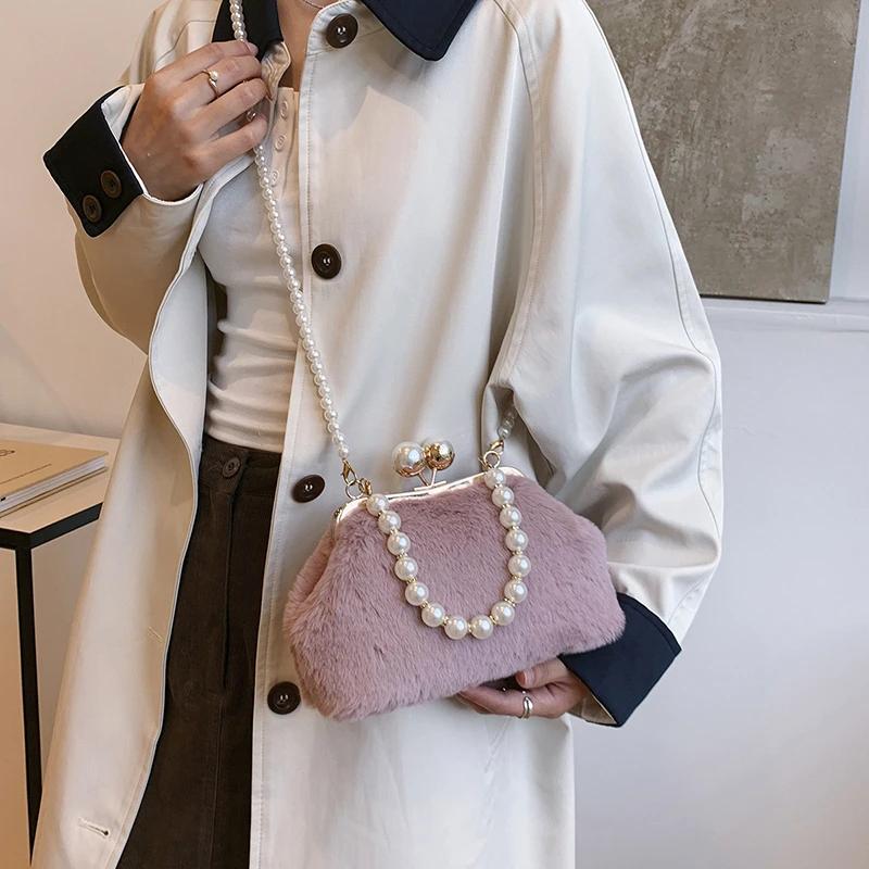 

Вечерняя сумка из искусственного меха для женщин, роскошные сумки, женская сумка через плечо, модная сумка, клатчи