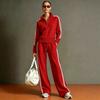 Autumn and Winter New Y2 Fashion Sportswear Lapel Long-sleeved Trousers Women's Suit