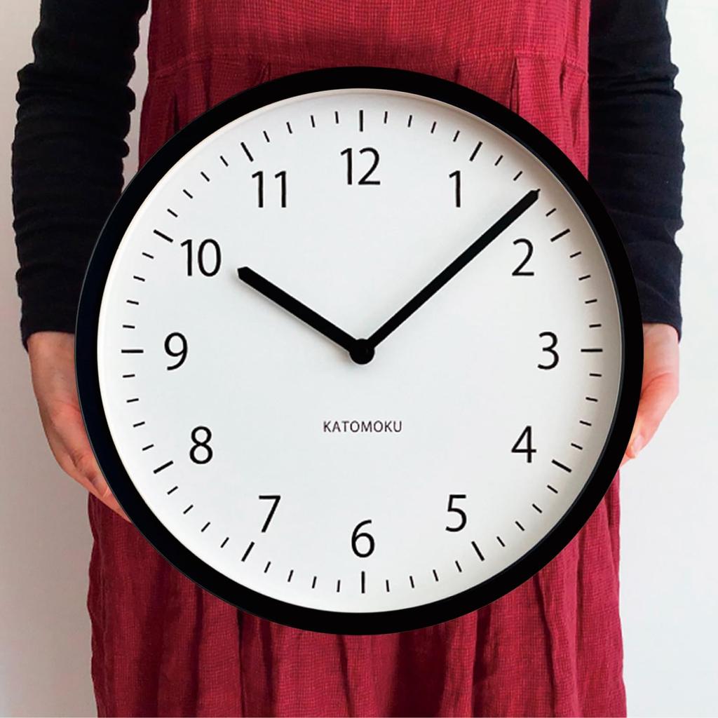 KATOMOKU Muku Clock 4 LL Black Wall Clock Sweep Movement Radio km-138BKRCS 382mm (SKP Clock)