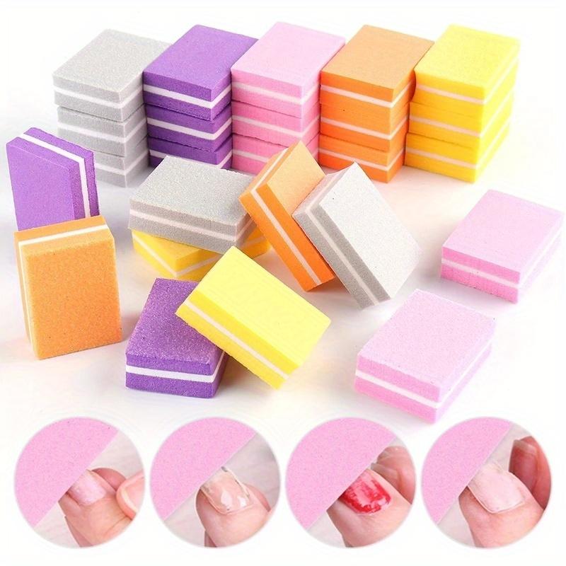 20Pcs Mixed color Double-sided Mini Nail File Blocks Colorful Sponge Nail Polish Sanding Buffer Strips Polishing Manicure Tools