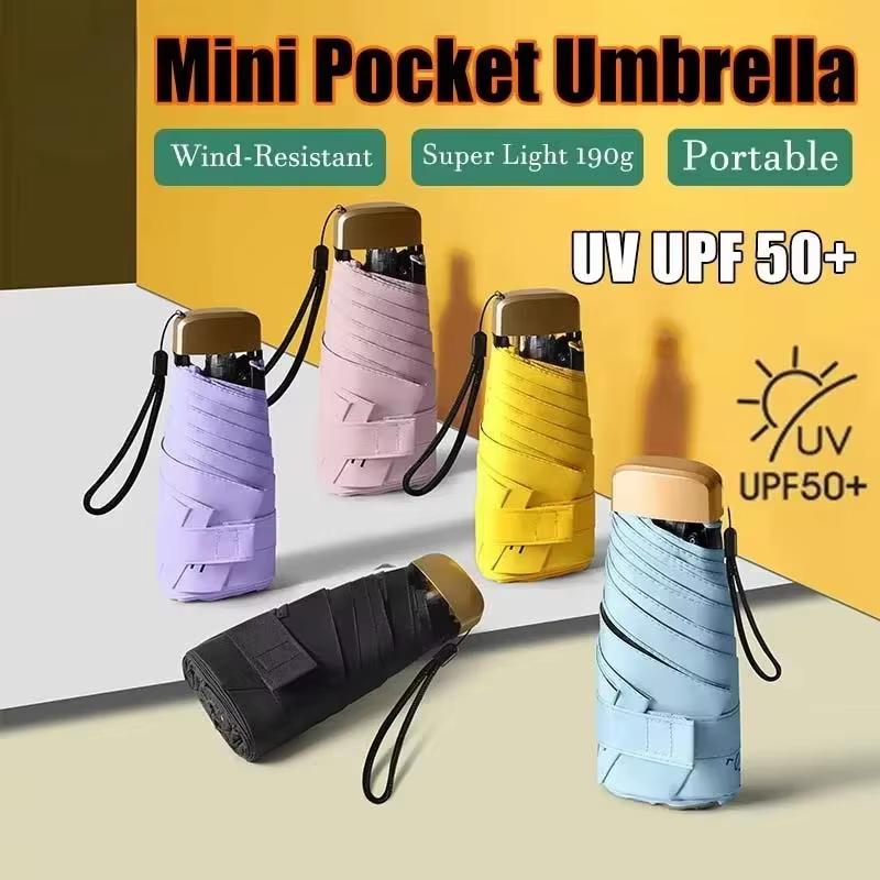 2026 New Mini Capsule Umbrella UV Protection UV Protection Small Pocket Rain Umbrella Ultra Light Dual Use Umbrella
